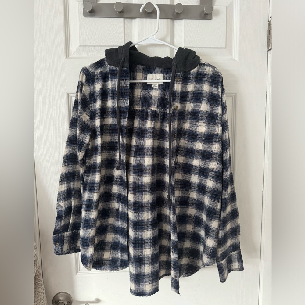 Hooded Flannel Cardigan